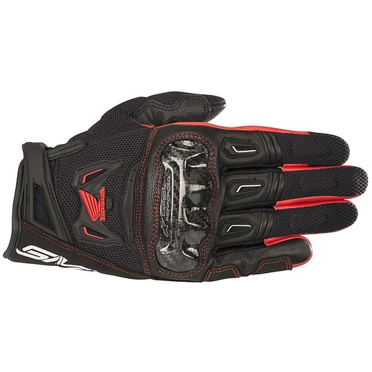 Alpinestars SMX-2 AIR Carbon v2 Motorcycle Gloves Black Red