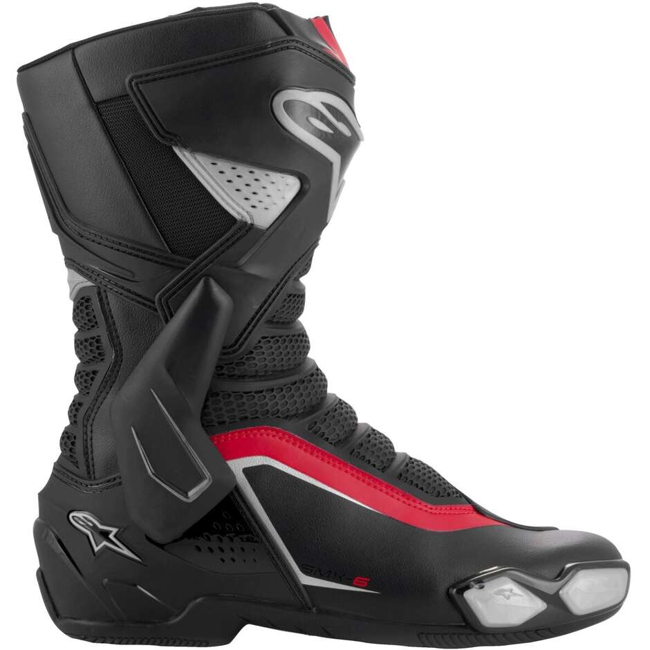 Alpinestars SMX-6 V3 Motorradstiefel Schwarz Silber Rot