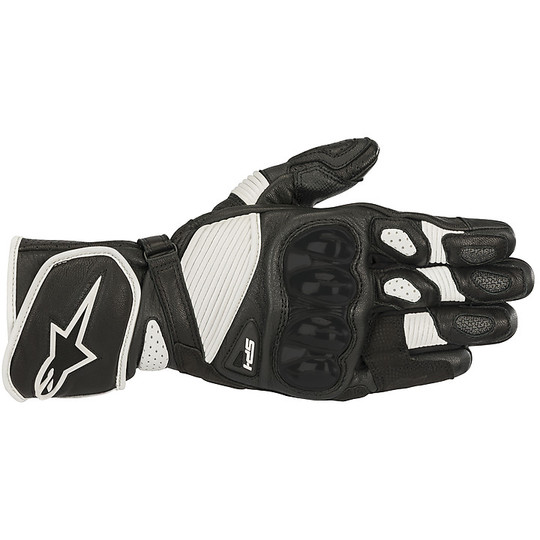 Alpinestars SP-1 v2 Racing Leather Motorcycle Gloves Black White