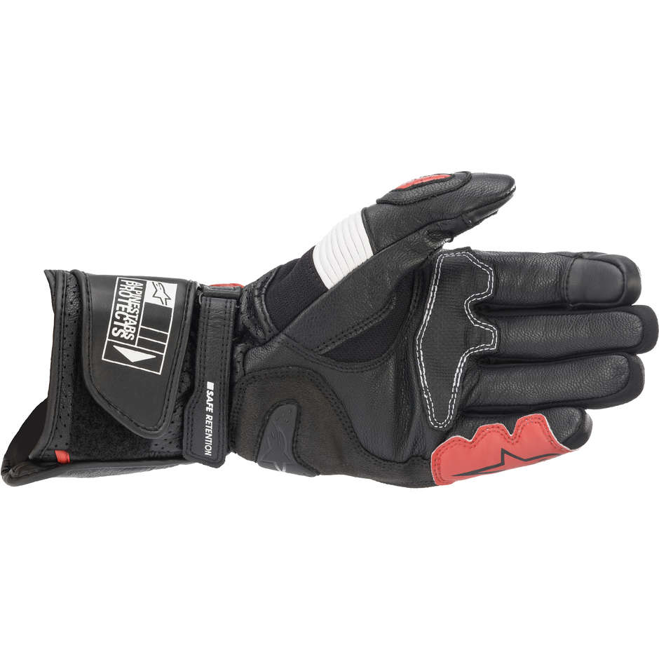 Alpinestars SP-2 v3 Perforated Leather Motorcycle Gloves Black White Red