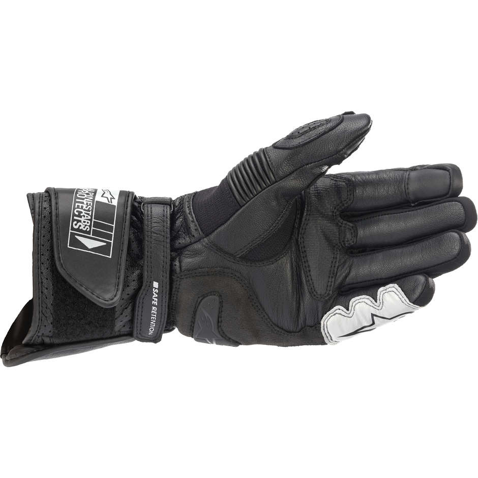 Alpinestars SP-2 v3 Perforated Leather Motorcycle Gloves Black White