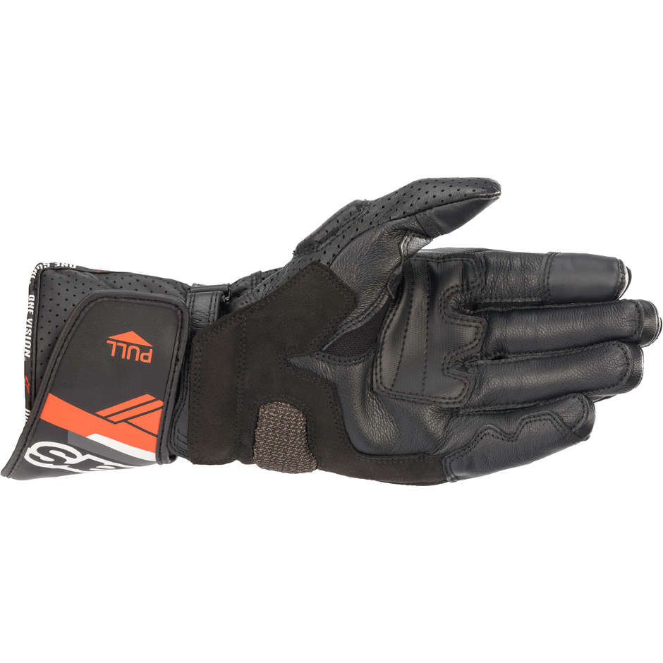 Alpinestars SP-8 V3 GLOVES Leather Motorcycle Gloves Black Orange Fluo White
