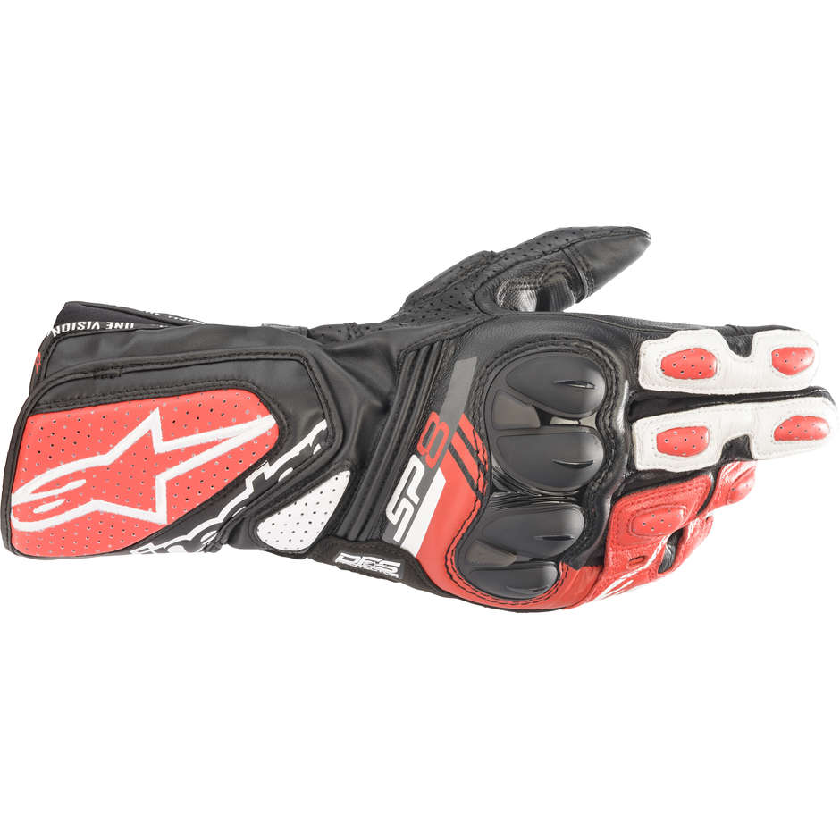 Alpinestars SP-8 V3 GLOVES Leather Motorcycle Gloves Black White Red