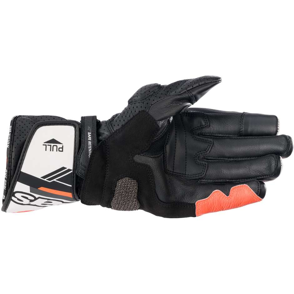 Alpinestars SP-8 V3 Leather Gloves Fluo Red White Black