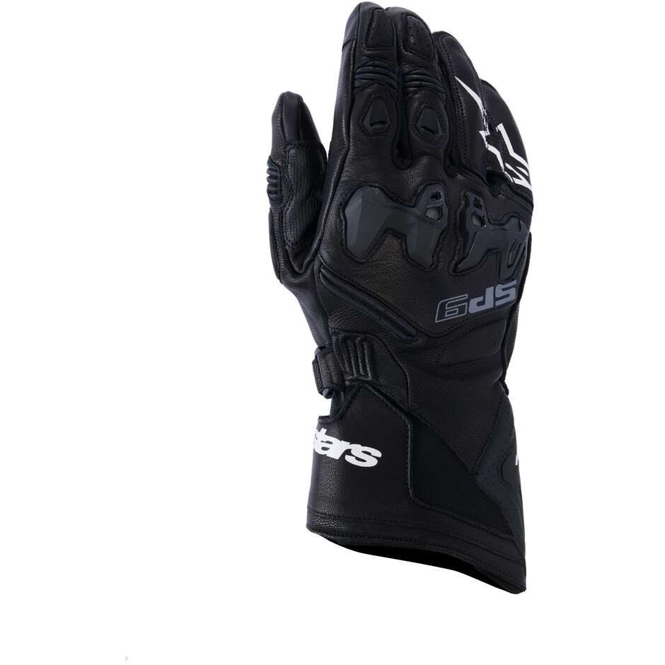 Alpinestars SP-9 Motorcycle Gloves Black White