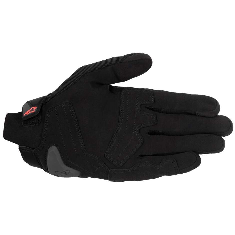 Alpinestars SP X 1 Leather Motorcycle Gloves Black Fluorescent Red
