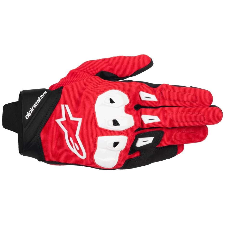 Alpinestars SP X 1 Leder-Motorradhandschuhe leuchtend rot schwarz weiß
