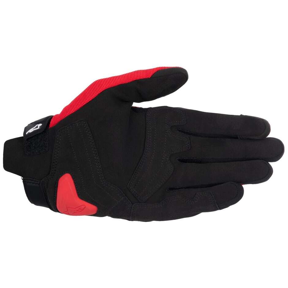 Alpinestars SP X 1 Leder-Motorradhandschuhe leuchtend rot schwarz weiß