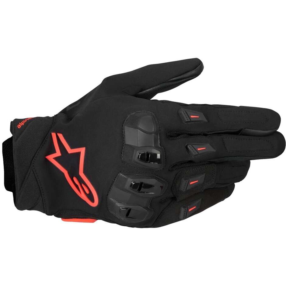 Alpinestars SP X 3 Leather Motorcycle Gloves Black Red Fluo