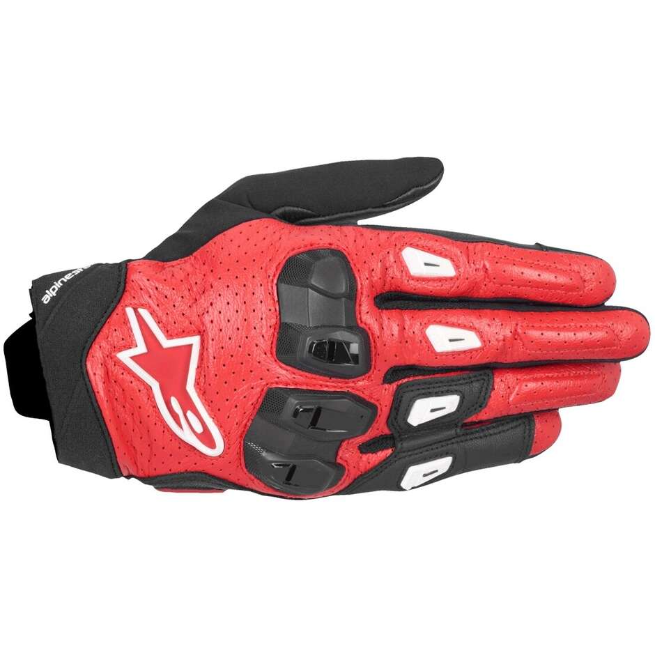 Alpinestars SP X 7 Leder Motorradhandschuhe Schwarz Hellrot Weiß