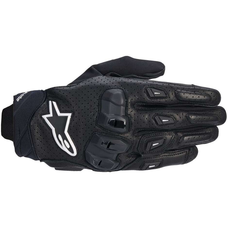 Alpinestars SP X 7 Leder Motorradhandschuhe Schwarz Weiß