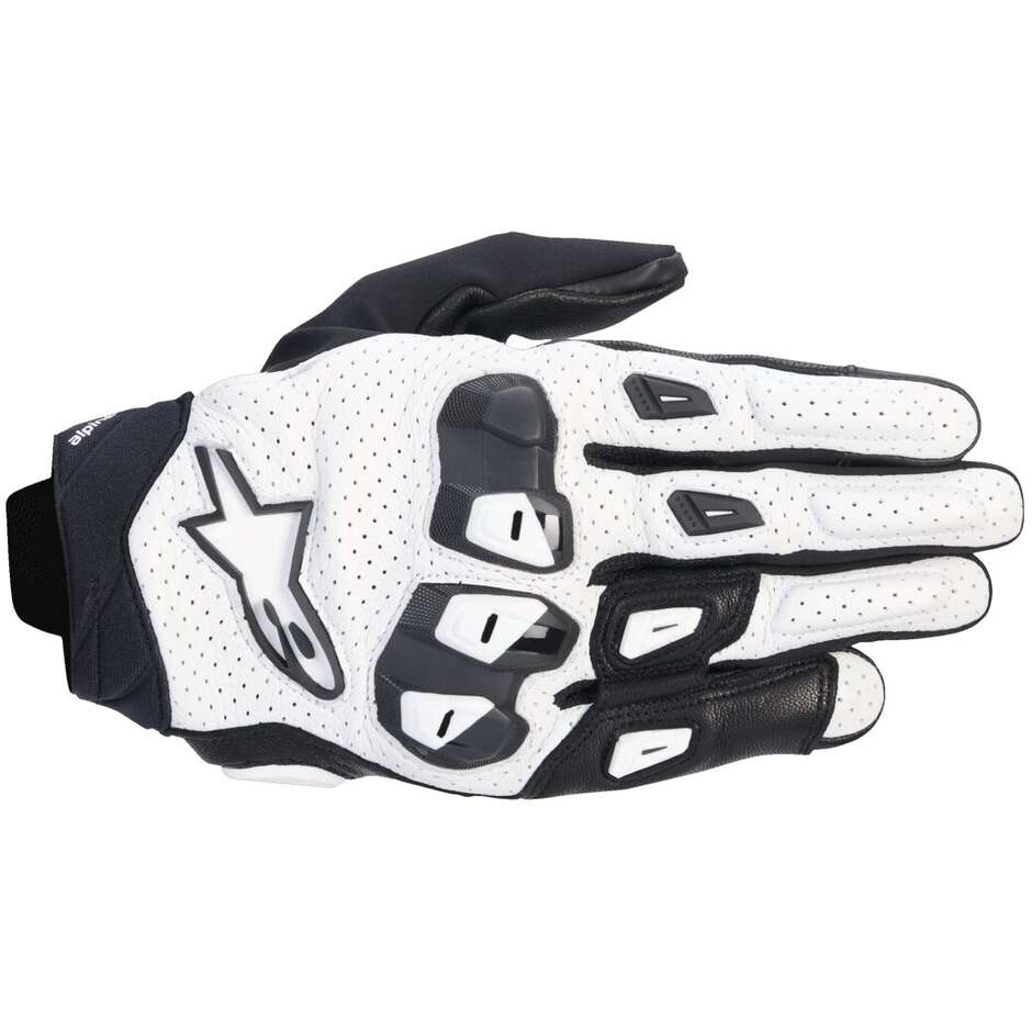 Alpinestars SP X 7 Leder Motorradhandschuhe Weiß Schwarz