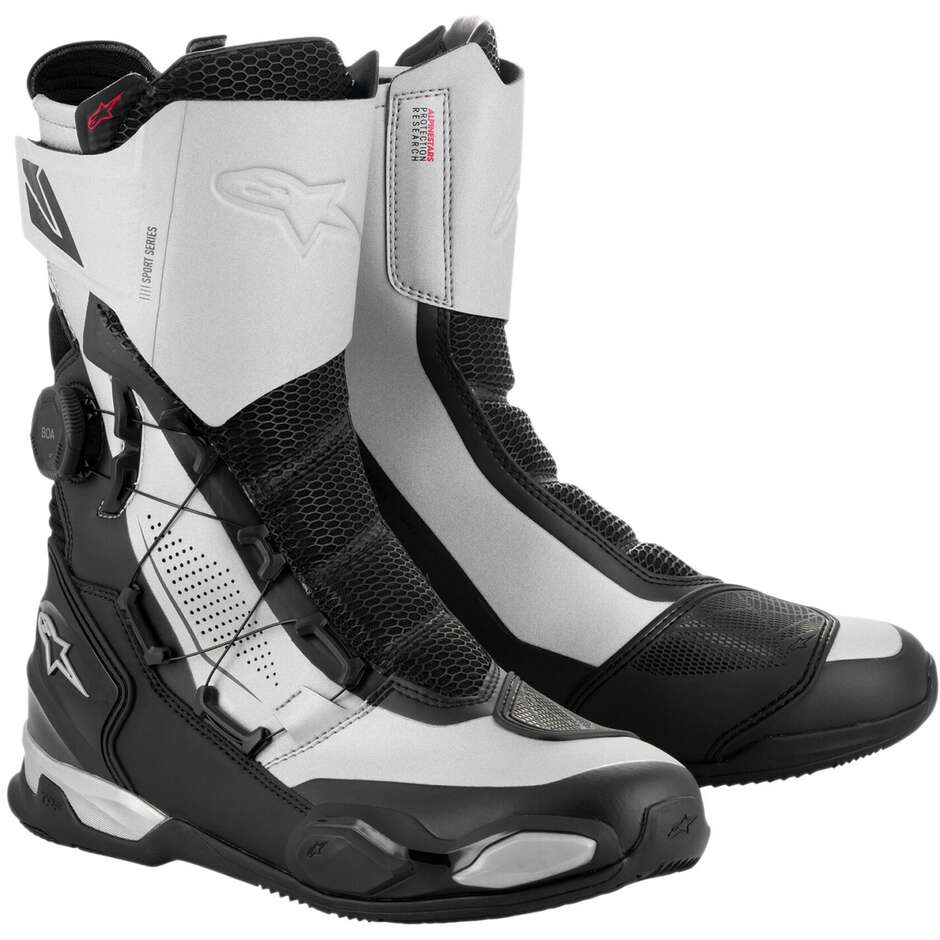 Alpinestars SP-X BOA Touring Motorcycle Boots Silver Black