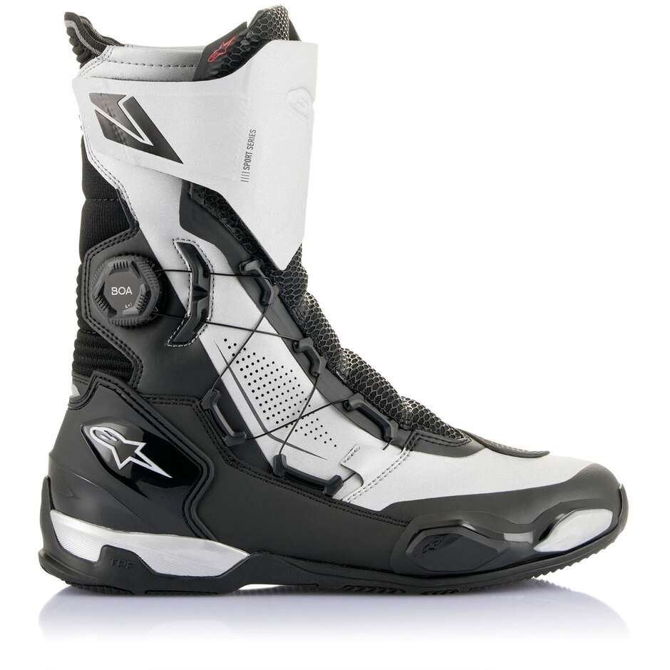 Alpinestars SP-X BOA Touring Motorcycle Boots Silver Black