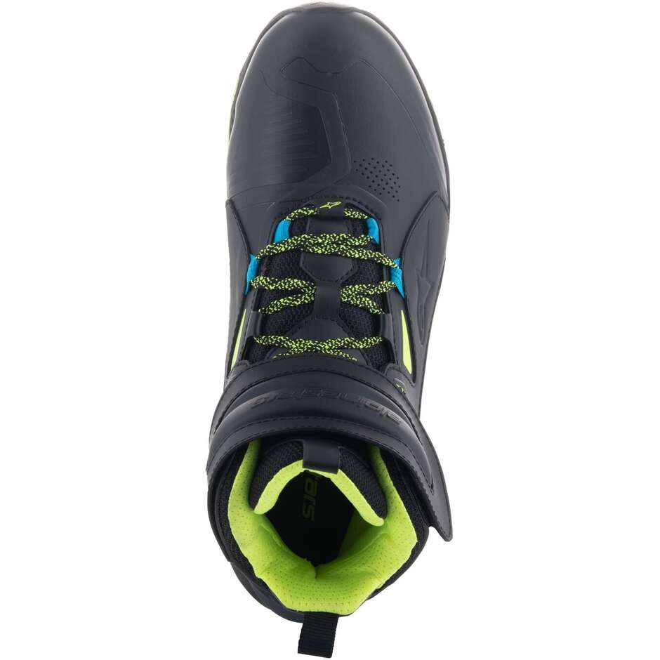 Alpinestars SPEEDSTREET Motorcycle Shoes Black Lime Ocean Blue