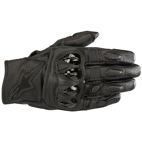 Alpinestars Sport Leather Motorcycle Gloves CELER v2 Black Red Fluo