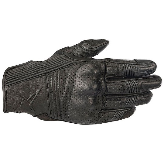 Alpinestars Sports Leather Motorcycle Gloves MUSTANG v2 Black