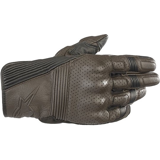 Alpinestars Sports Leather Motorcycle Gloves MUSTANG v2 Brown