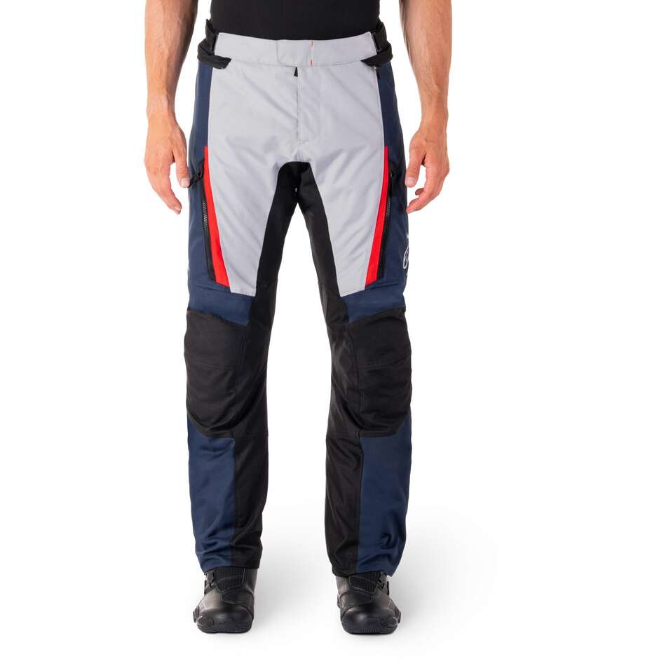 Alpinestars ST-1 WATERPROOF Fabric Motorcycle Pants Dark Blue Black Bright Red