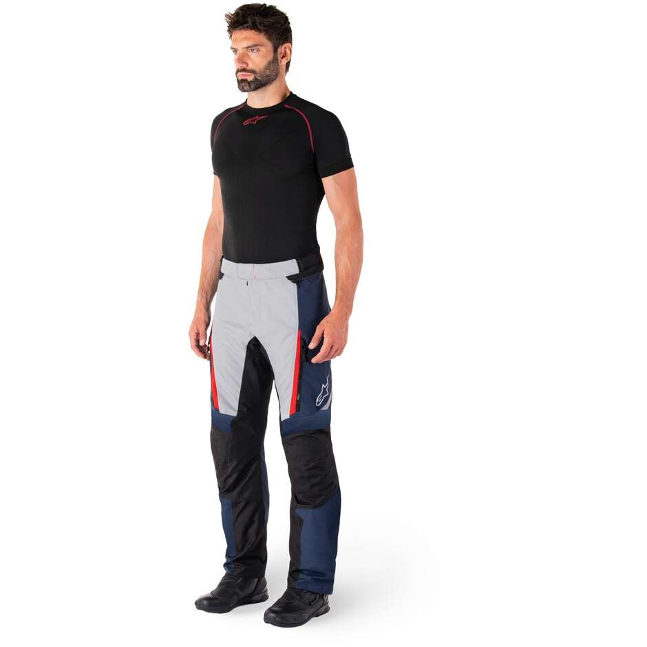 Alpinestars ST-1 WATERPROOF Fabric Motorcycle Pants Dark Blue Black Bright Red