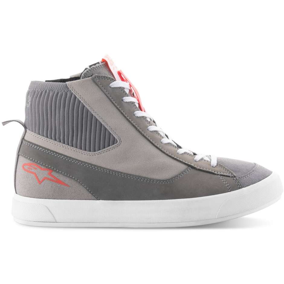 Alpinestars STATED Motorradschuhe hellgrau rot fluoreszierend weiß