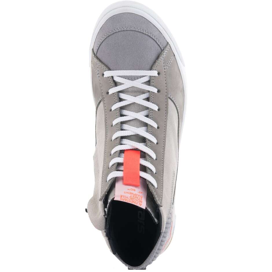 Alpinestars STATED Motorradschuhe hellgrau rot fluoreszierend weiß