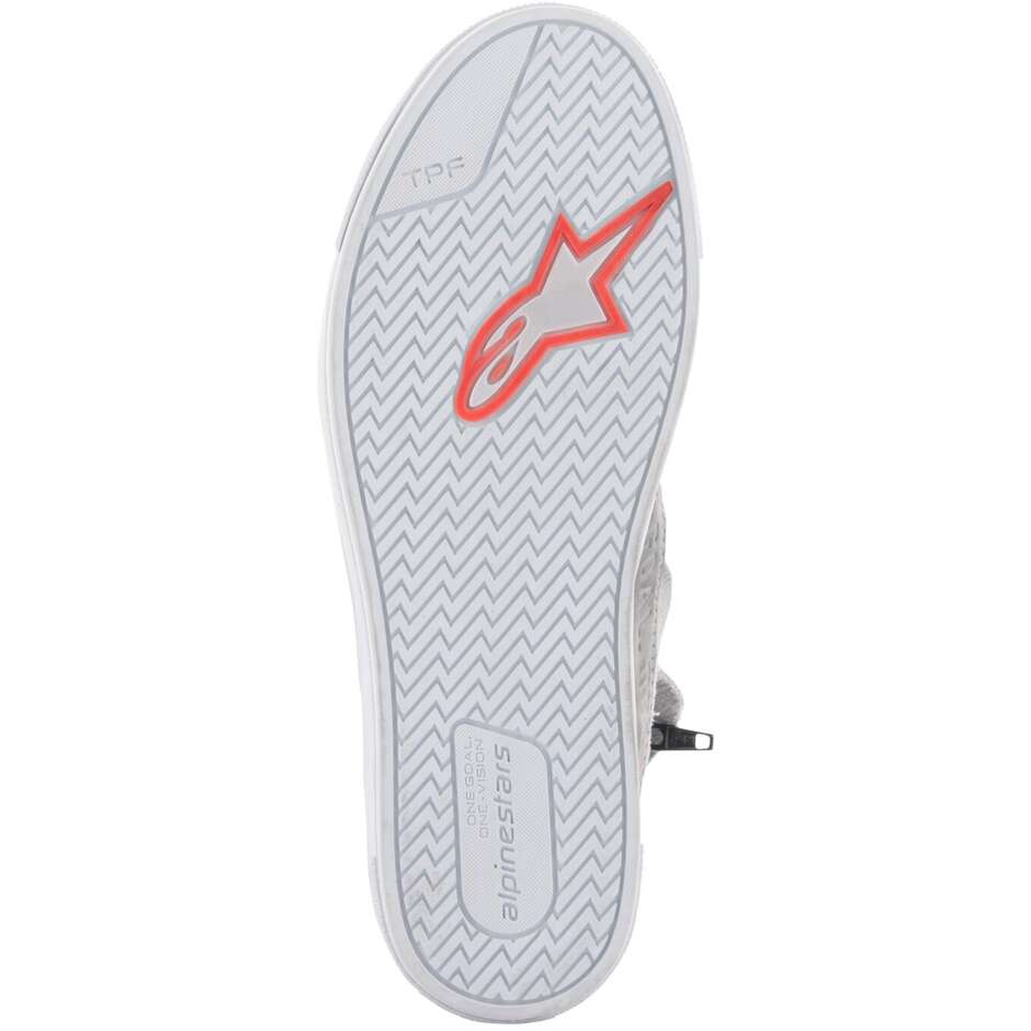 Alpinestars STATED Motorradschuhe hellgrau rot fluoreszierend weiß