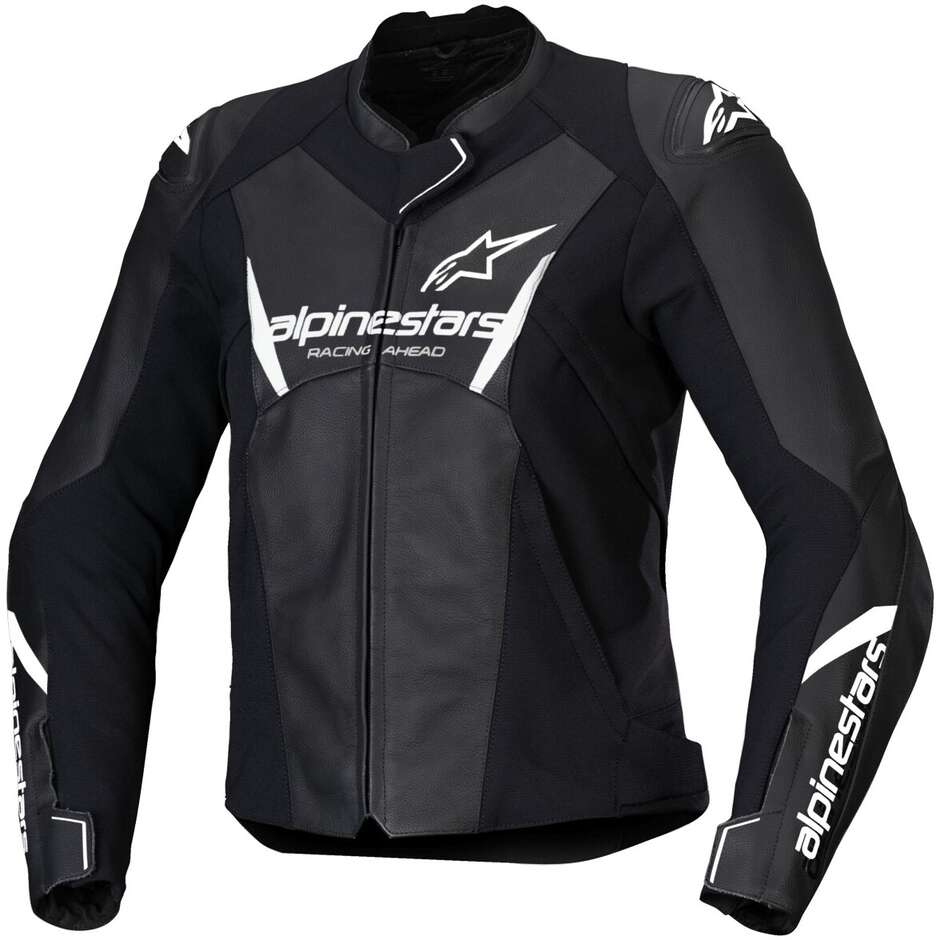 Alpinestars STELLA FASTER V3 Damen Leder-Motorradjacke Schwarz Weiß