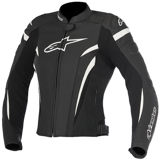 Alpinestars Stella GP PLUS R v2 AIRFLOW Veste de moto en cuir perforé noir pour femme