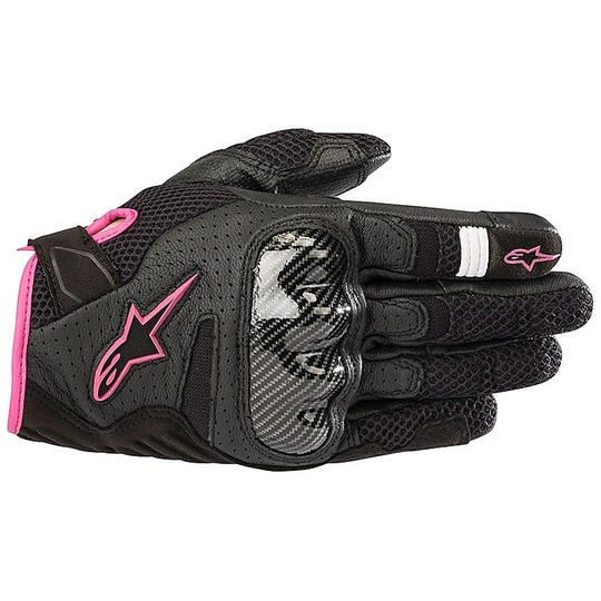 Alpinestars Stella SMX1 Air v2 Women's Motorcycle Gloves Black Fuchsia