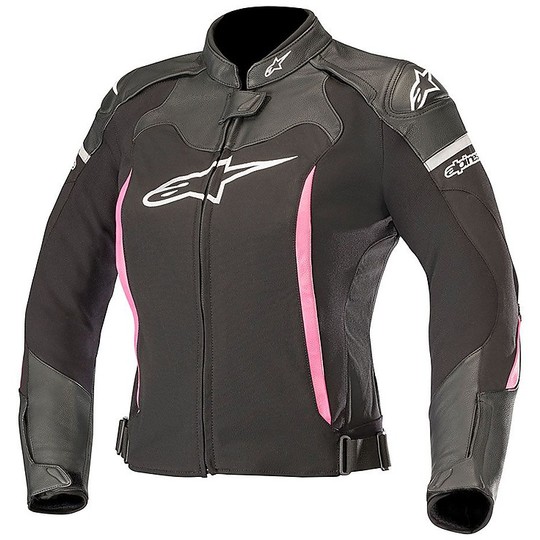 Alpinestars Stella SP X Women's Leather Motorcycle Racing Jacket Black Fuchsia
