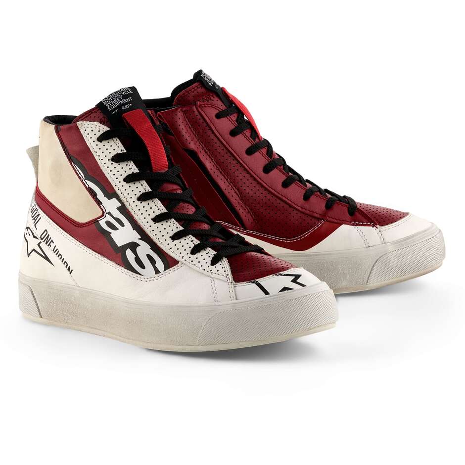 Alpinestars STELLA STATED FLAIR Damen-Motorradschuhe Weiß Rio Rot