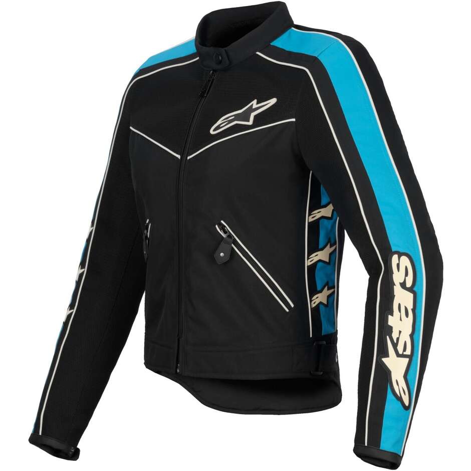 Alpinestars STELLA T-DYNO AIR Damen Sommer Motorradjacke Hellschwarz Blau