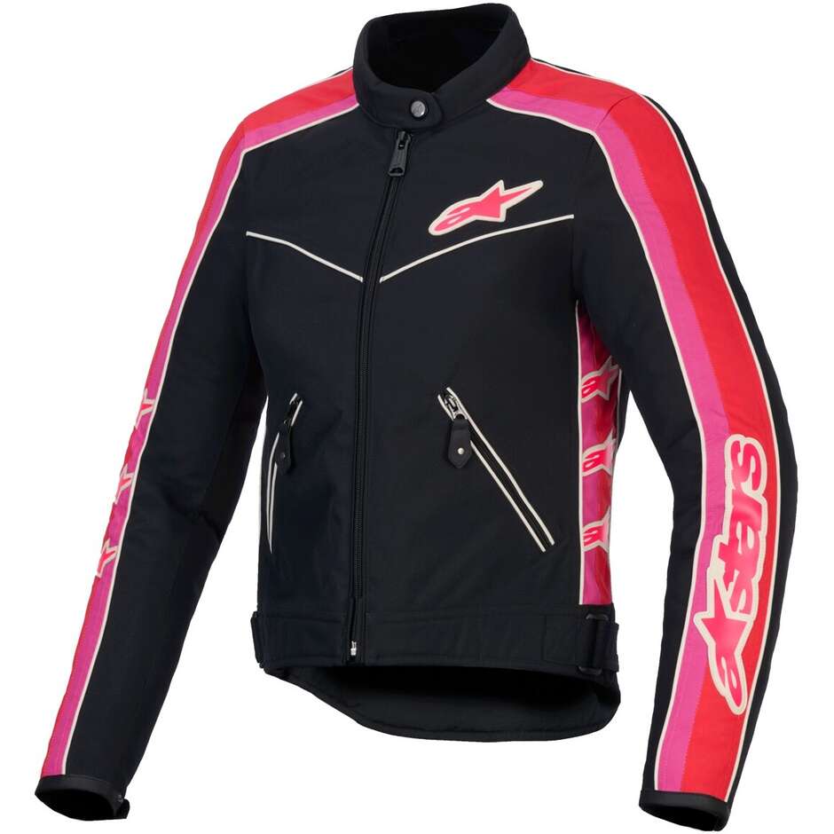 Alpinestars STELLA T-DYNO WR Women's Fabric Motorcycle Jacket Black Bright Red Fuchsia