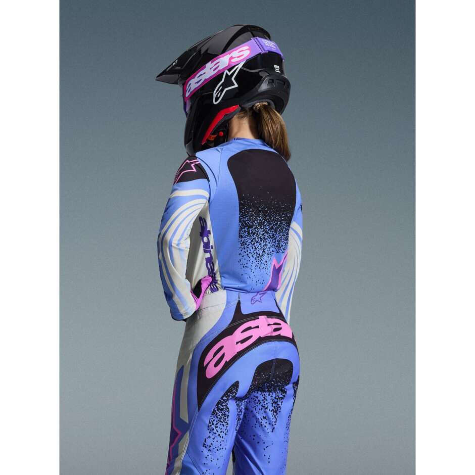 Alpinestars STELLA TECHSTAR NOMUR Motocross Enduro Jersey, Hellblau, Weiß, Schwarz