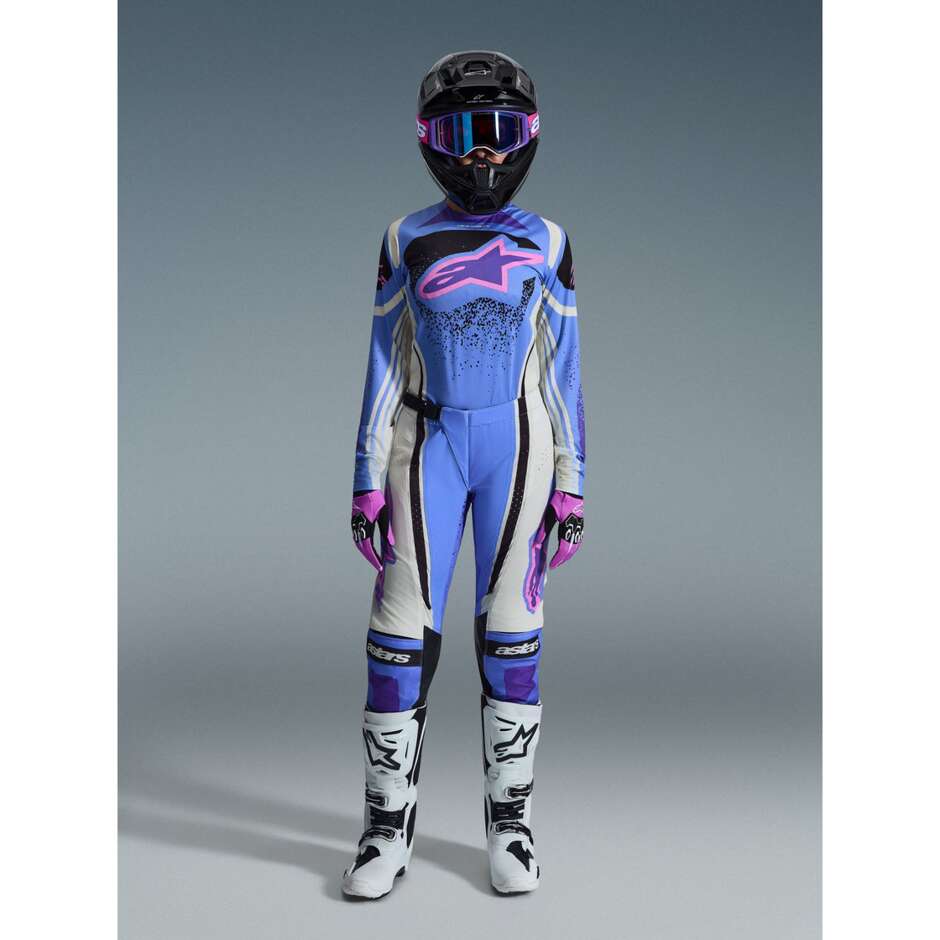 Alpinestars STELLA TECHSTAR NOMUR Motocross Enduro Jersey, Light Blue, White, Black