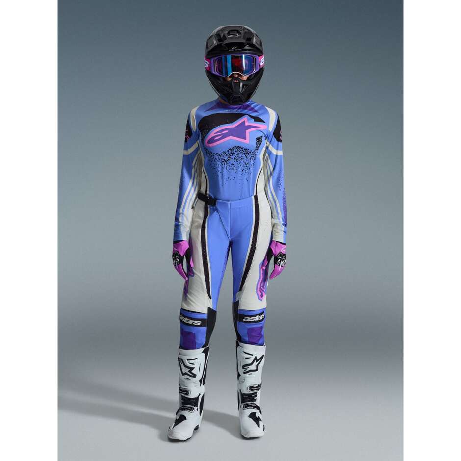 Alpinestars STELLA TECHSTAR NOMUR Women's Cross Enduro Motorcycle Pants, Light Blue, White, Black