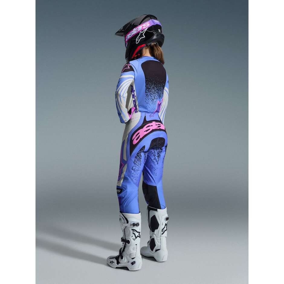 Alpinestars STELLA TECHSTAR NOMUR Women's Cross Enduro Motorcycle Pants, Light Blue, White, Black
