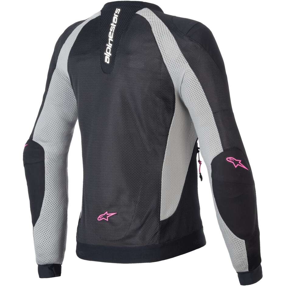 Alpinestars STELLA TROOP-AIR Women's Summer Motorcycle Jacket Black Grey Pink Fluorescent