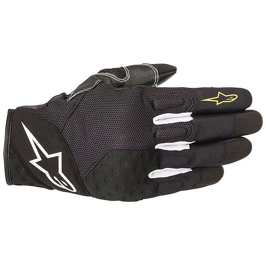 Alpinestars Summer Fabric Motorcycle Gloves CROSSLAND Black Yellow Fluo
