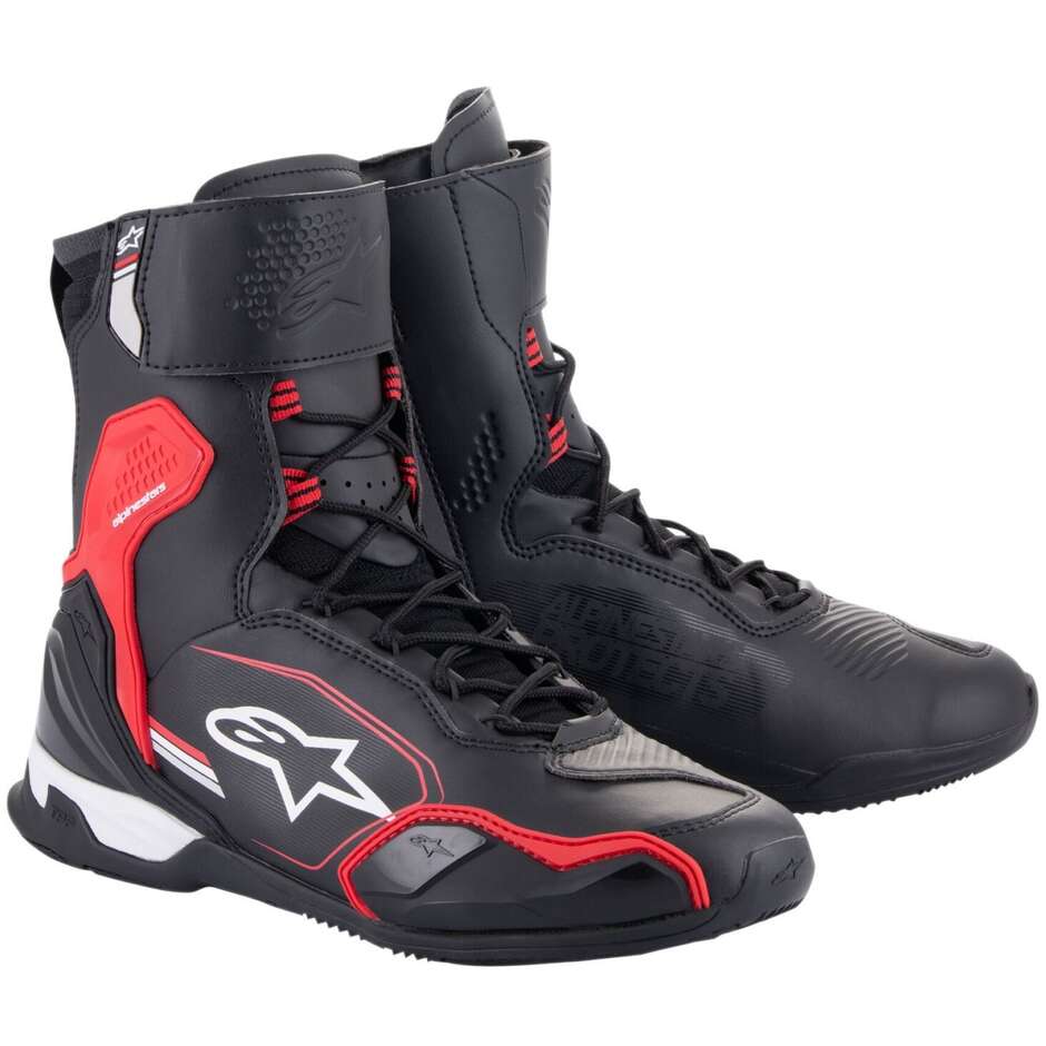 Alpinestars SUPERFASTER Motorcycle Shoes Bright White Red Black