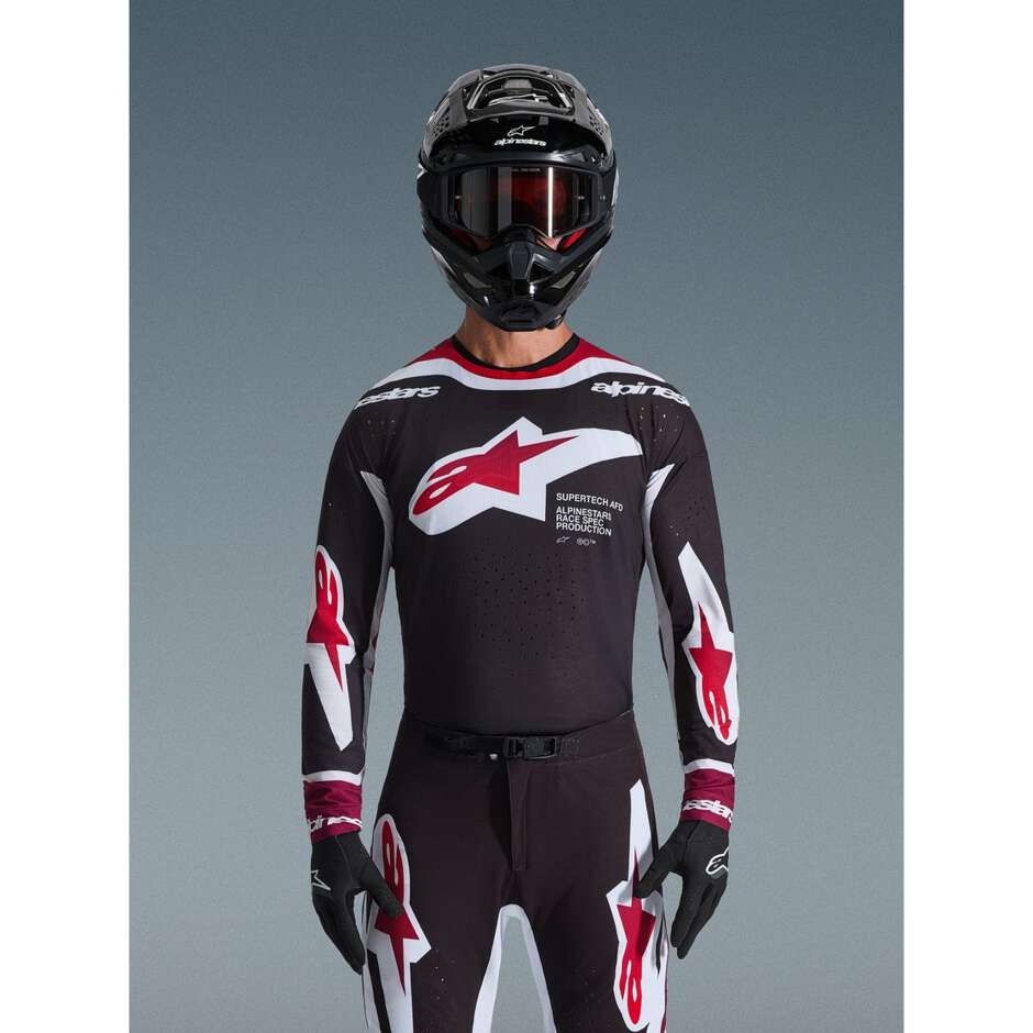 Alpinestars SUPERTECH AFD PRO VISTA Motocross Enduro Jersey Black Red White