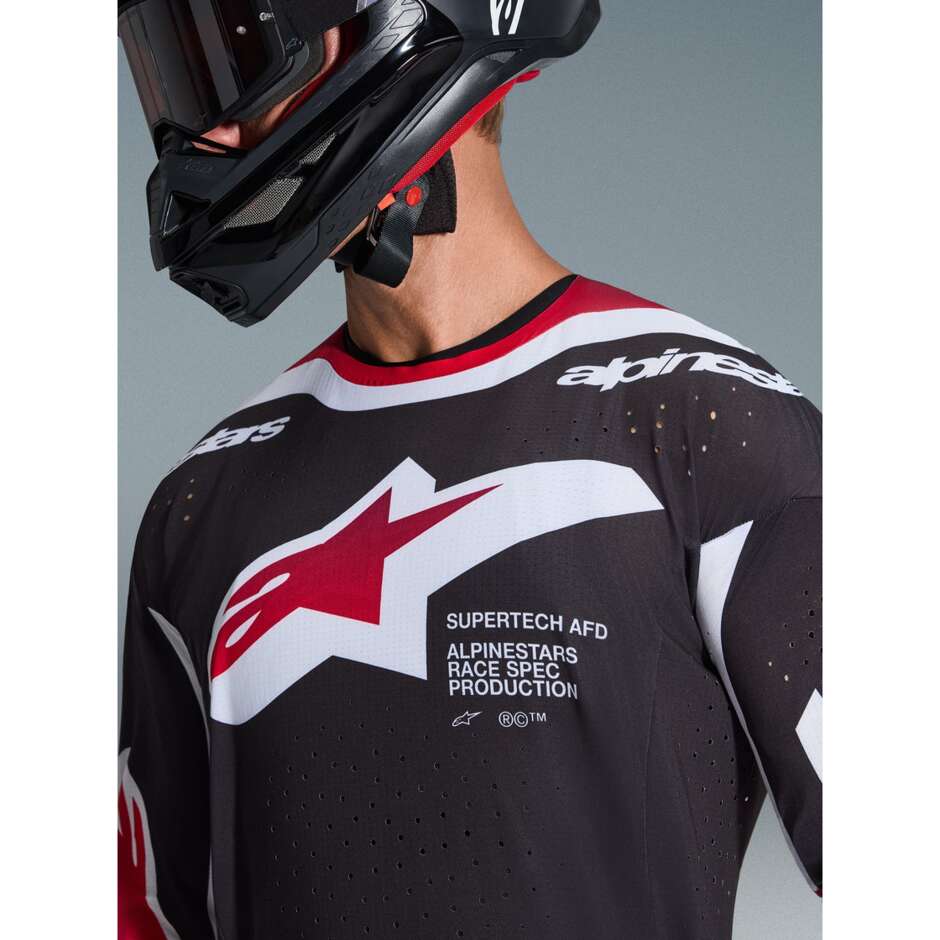 Alpinestars SUPERTECH AFD PRO VISTA Motocross Enduro Jersey Black Red White