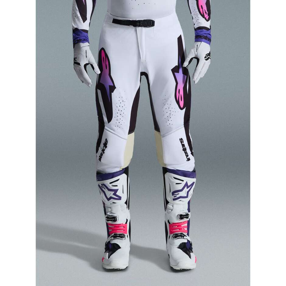 Alpinestars SUPERTECH AFD PRO VISTA Motocross Enduro Pants White Purple Black