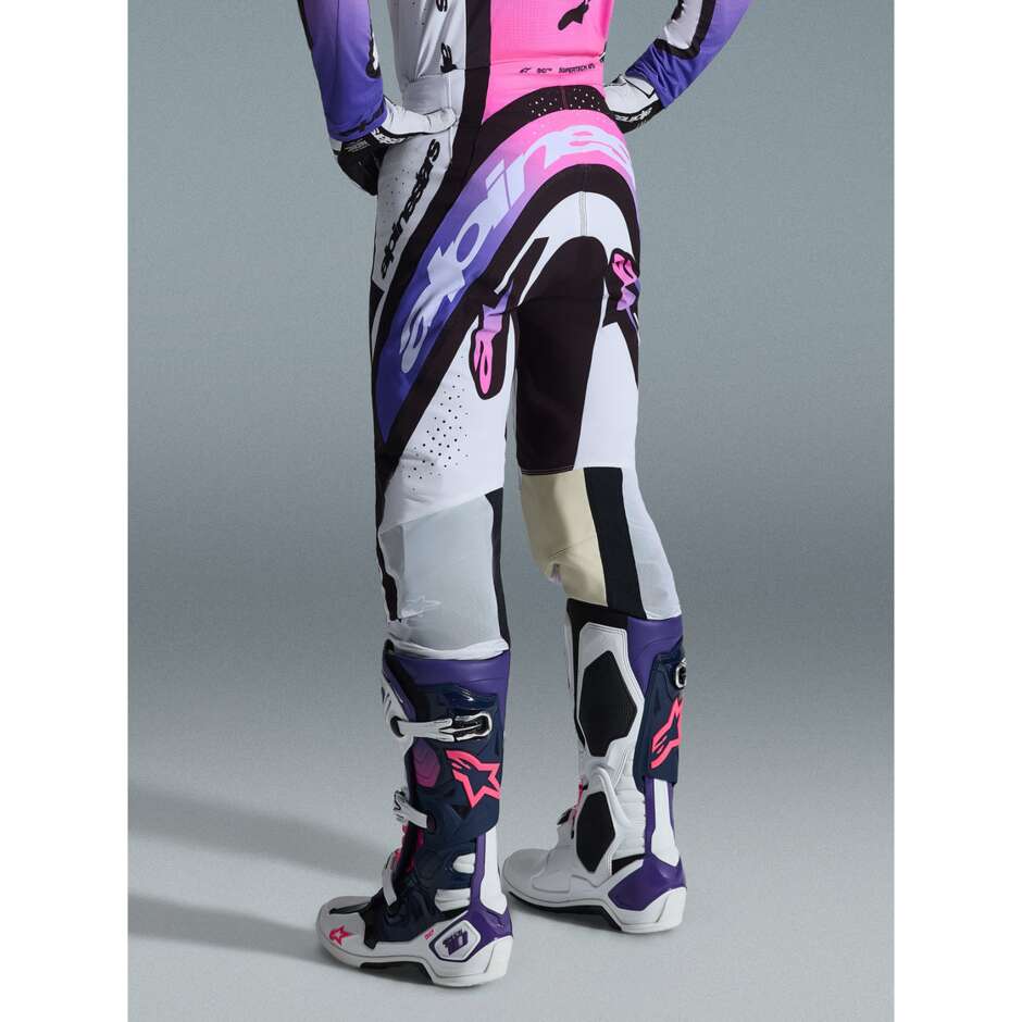 Alpinestars SUPERTECH AFD PRO VISTA Motocross Enduro Pants White Purple Black