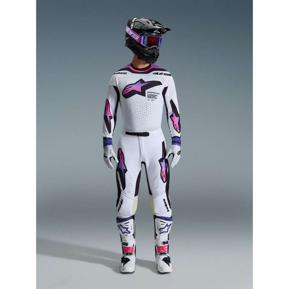 Alpinestars SUPERTECH AFD PRO VISTA Motocross Enduro Pants White Purple Black