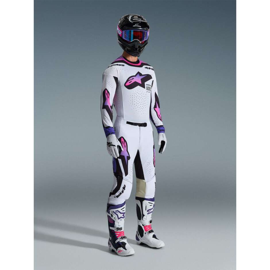 Alpinestars SUPERTECH AFD PRO VISTA Motocross Enduro Pants White Purple Black
