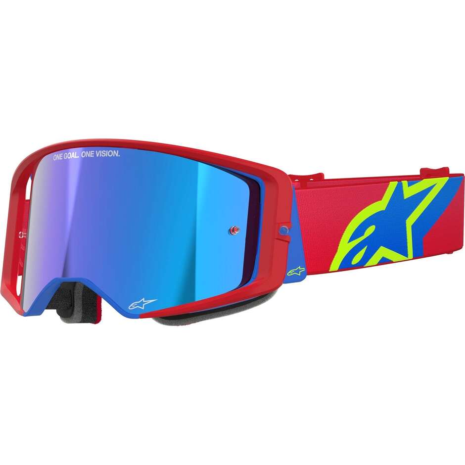 Alpinestars SUPERTECH CORP Helmmaske Rot Blau Spiegelblau