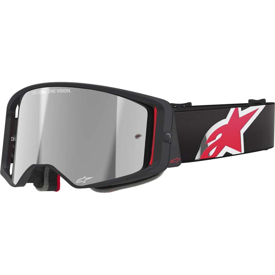 Alpinestars SUPERTECH CORP Helmmaske Schwarz Rot Verspiegelt Silber