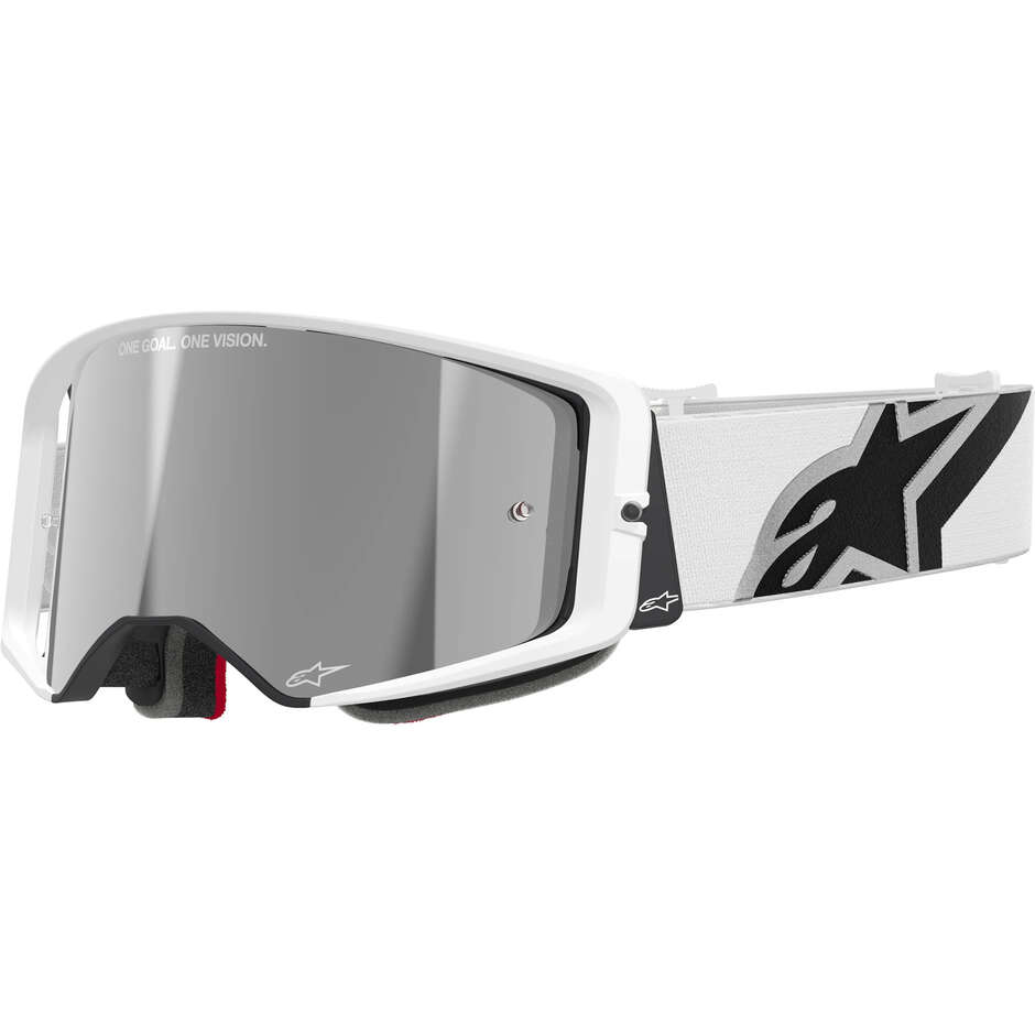 Alpinestars SUPERTECH CORP Helmmaske Weiß Verspiegelt Silber